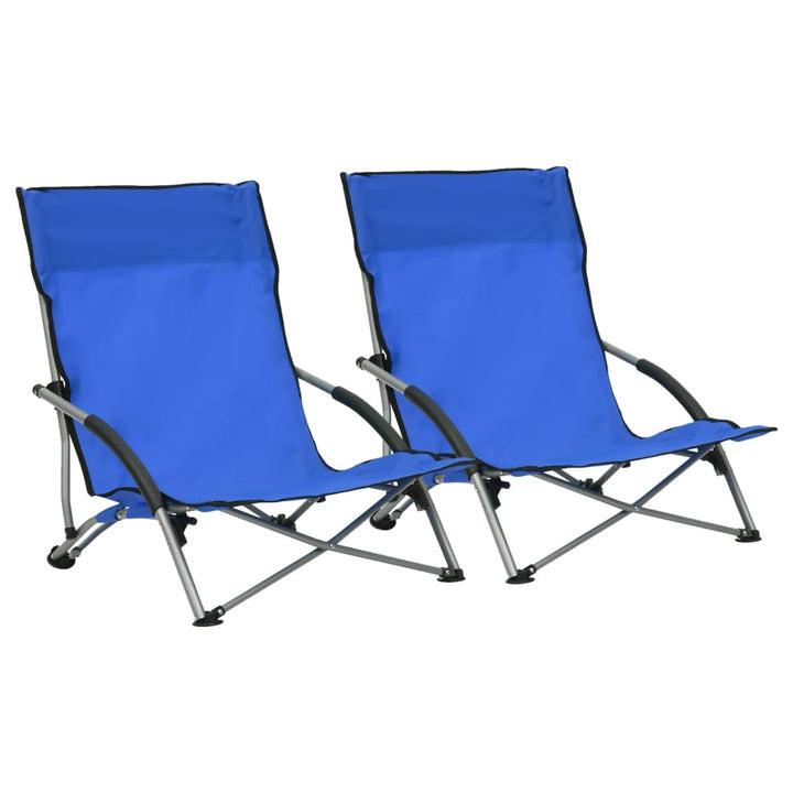 foldbare strandstole 2 stk. stof blå