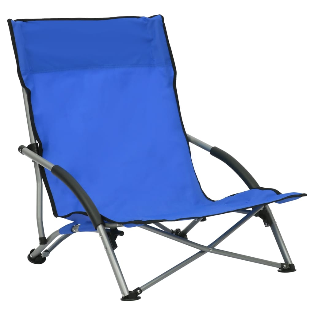 foldbare strandstole 2 stk. stof blå