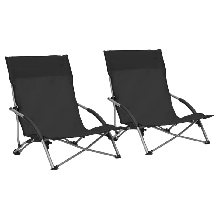foldbare strandstole 2 stk. stof sort