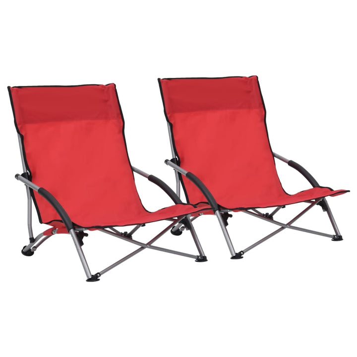foldbare strandstole 2 stk. stof rød