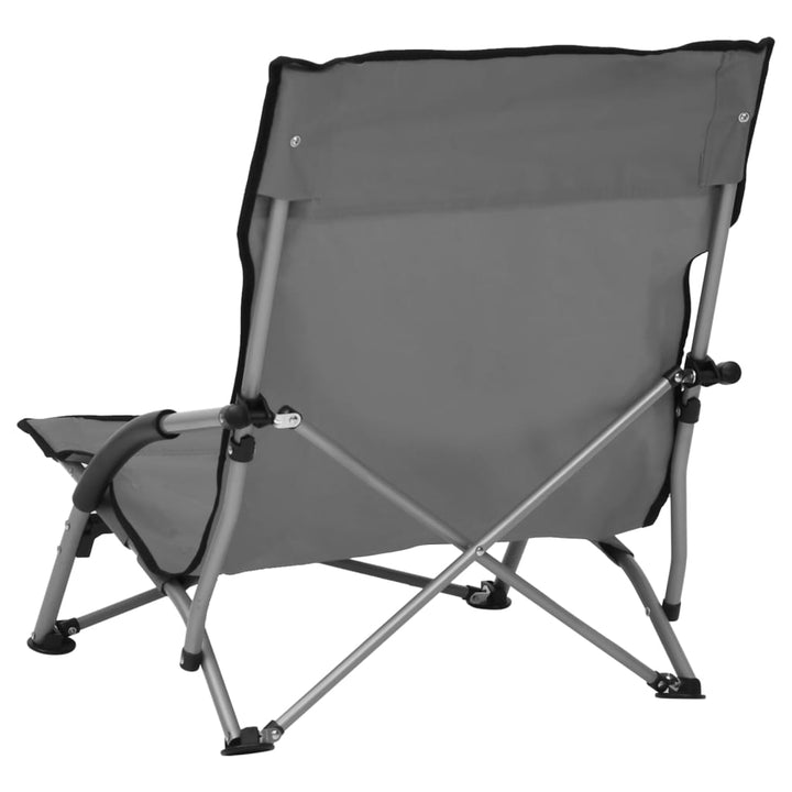 foldbare strandstole 2 stk. stof grå