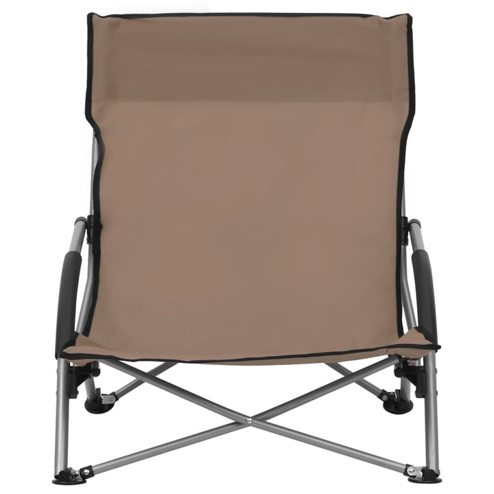 foldbare strandstole 2 stk. stof gråbrun