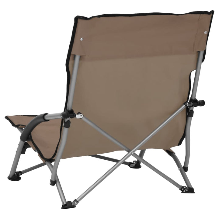 foldbare strandstole 2 stk. stof gråbrun