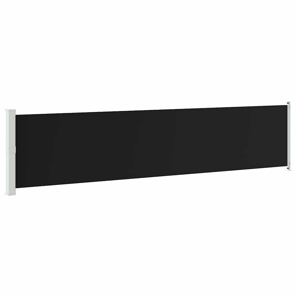 sammenrullelig sidemarkise til terrassen 140x600 cm sort