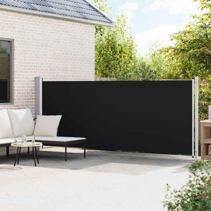 sammenrullelig sidemarkise til terrassen 600x160 cm sort