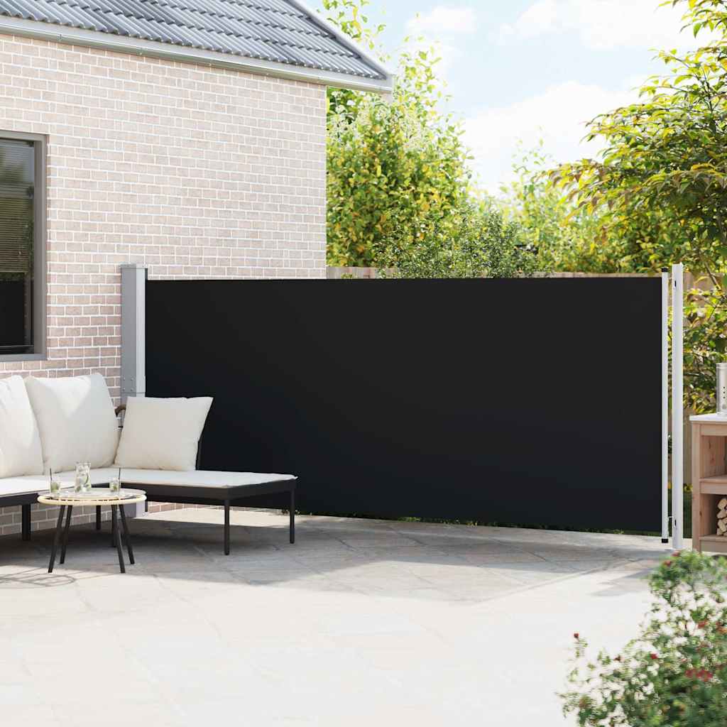 sammenrullelig sidemarkise til terrassen 600x160 cm sort