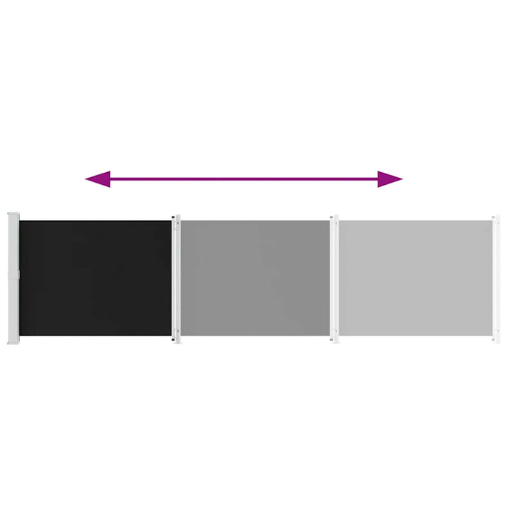 sammenrullelig sidemarkise til terrassen 600x160 cm sort