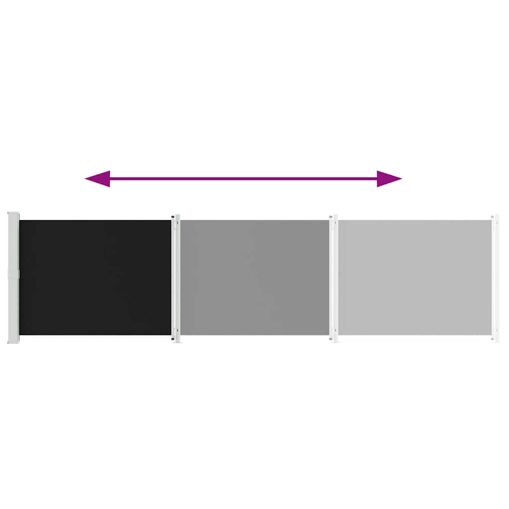 sammenrullelig sidemarkise til terrassen 600x160 cm sort