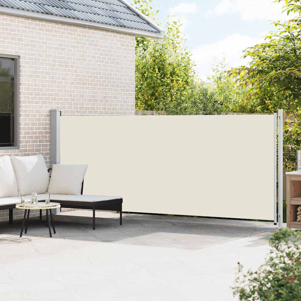 sammenrullelig sidemarkise til terrassen 600x160 cm cremefarvet