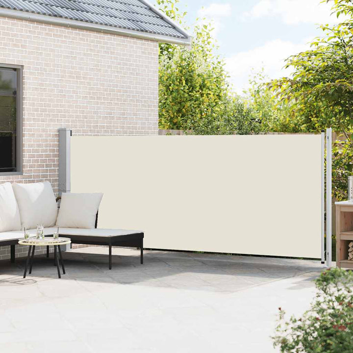 sammenrullelig sidemarkise til terrassen 600x160 cm cremefarvet
