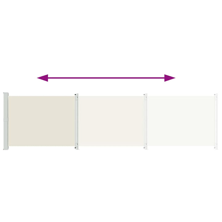 sammenrullelig sidemarkise til terrassen 600x160 cm cremefarvet