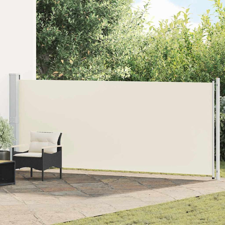 sammenrullelig sidemarkise til terrassen 600x160 cm cremefarvet