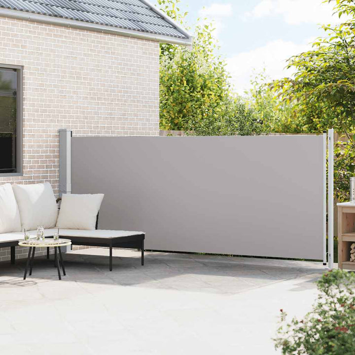 sammenrullelig sidemarkise til terrassen 600x160 cm grå