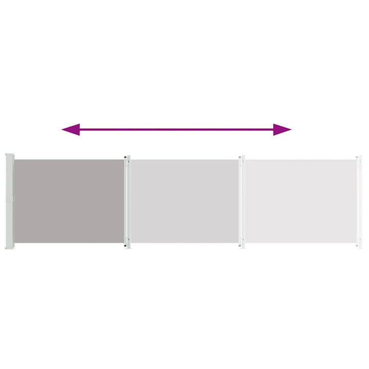 sammenrullelig sidemarkise til terrassen 600x160 cm grå