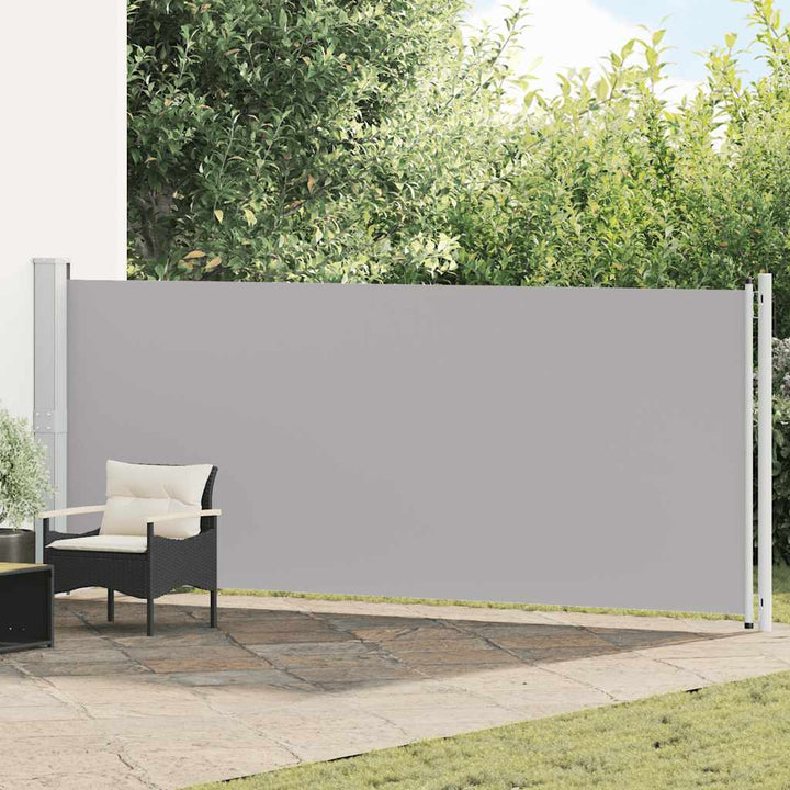 sammenrullelig sidemarkise til terrassen 600x160 cm grå