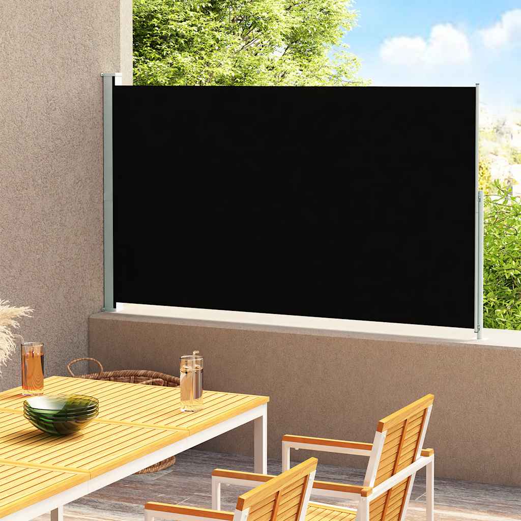 sammenrullelig sidemarkise til terrassen 180x300 cm sort