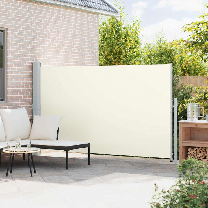 sammenrullelig sidemarkise til terrassen 180x300 cm cremefarvet