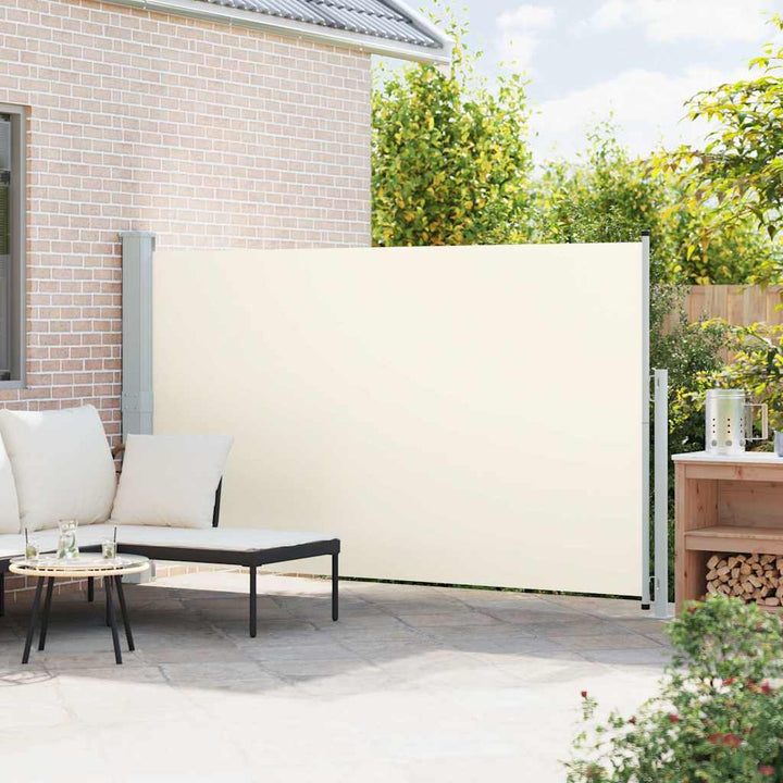 sammenrullelig sidemarkise til terrassen 180x300 cm cremefarvet