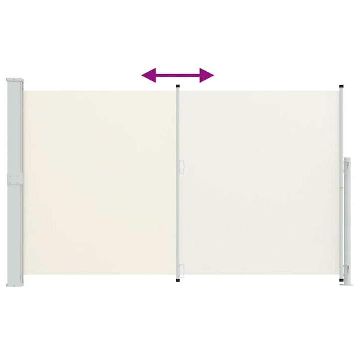 sammenrullelig sidemarkise til terrassen 180x300 cm cremefarvet