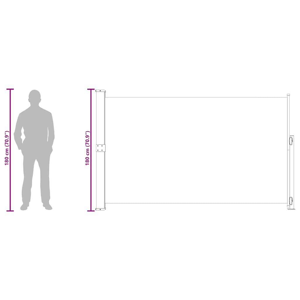 sammenrullelig sidemarkise til terrassen 180x300 cm cremefarvet