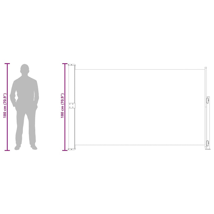 sammenrullelig sidemarkise til terrassen 180x300 cm cremefarvet