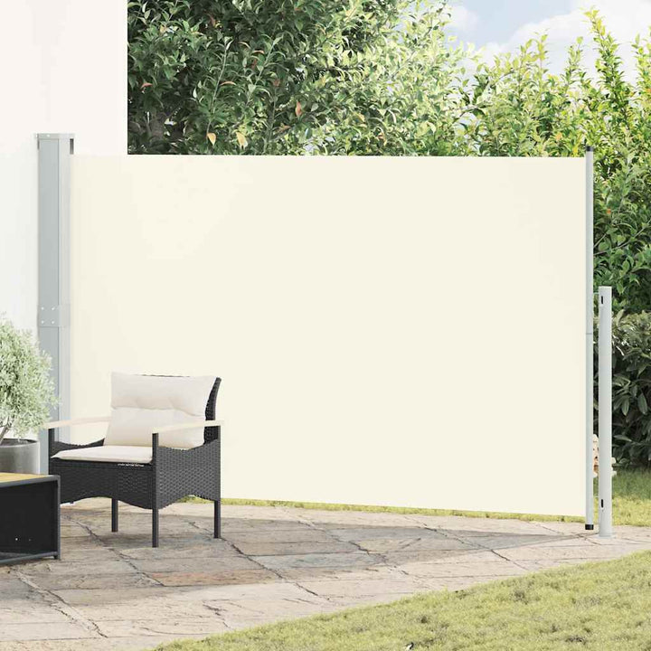 sammenrullelig sidemarkise til terrassen 180x300 cm cremefarvet