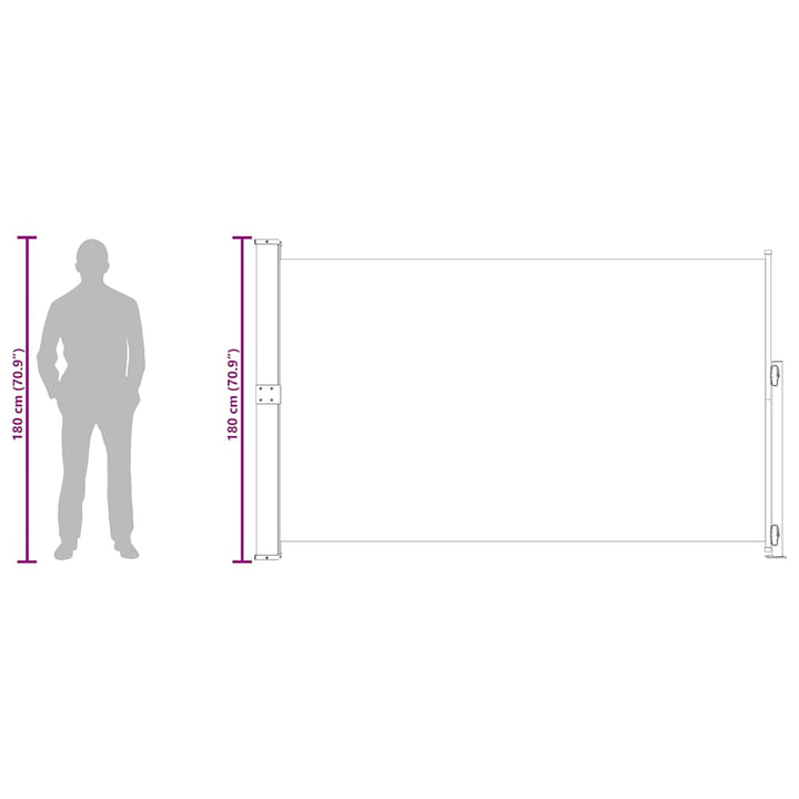 sammenrullelig sidemarkise til terrassen 180x300 cm grå
