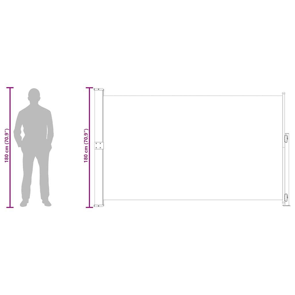 sammenrullelig sidemarkise til terrassen 180x300 cm brun