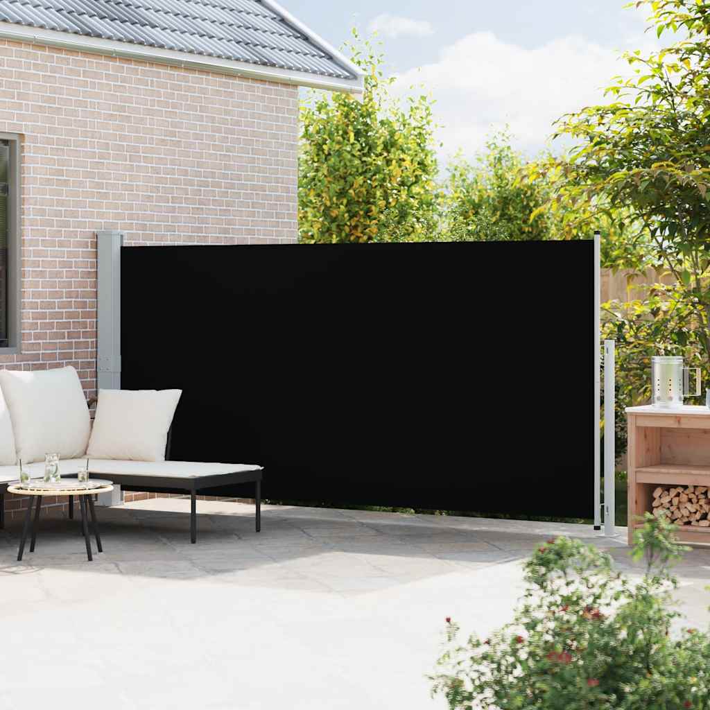 sammenrullelig sidemarkise til terrassen 180x500 cm sort