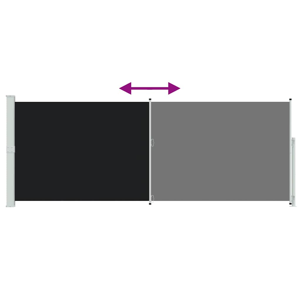 sammenrullelig sidemarkise til terrassen 180x500 cm sort