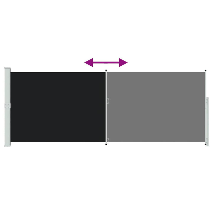 sammenrullelig sidemarkise til terrassen 180x500 cm sort