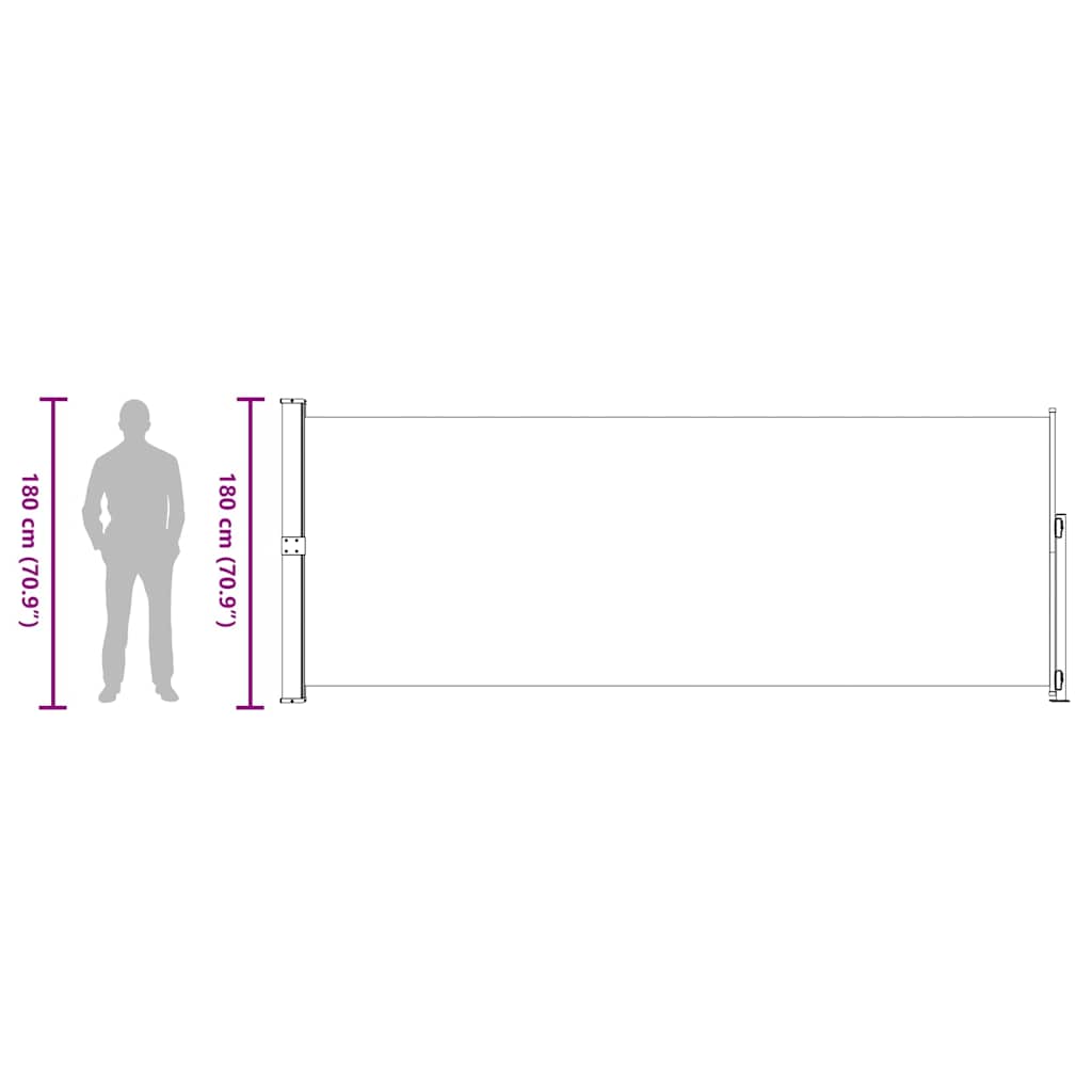 sammenrullelig sidemarkise til terrassen 180x500 cm sort