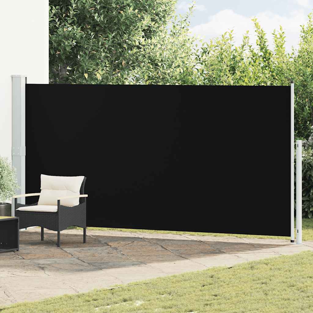 sammenrullelig sidemarkise til terrassen 180x500 cm sort