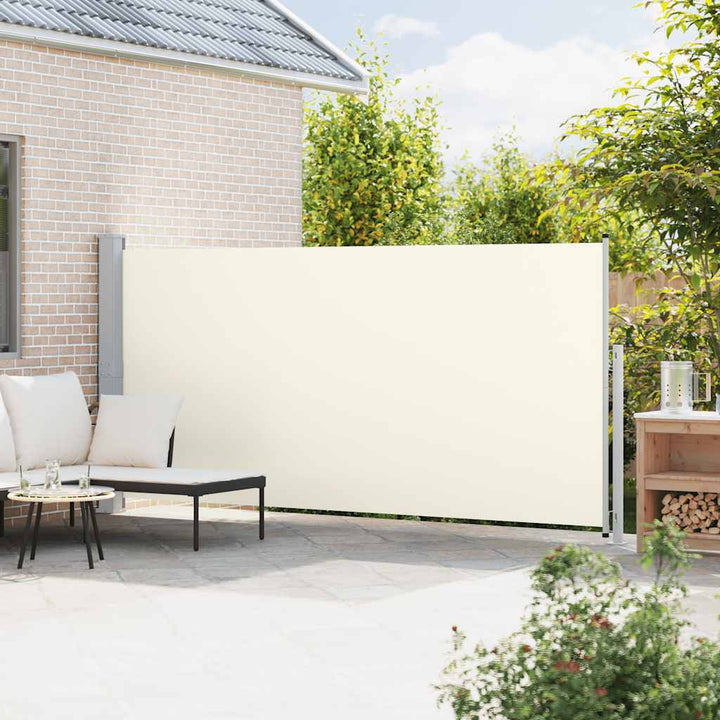 sammenrullelig sidemarkise til terrassen 180x500 cm cremefarvet