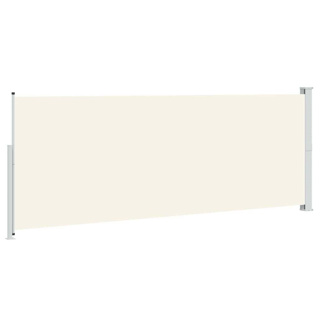 sammenrullelig sidemarkise til terrassen 180x500 cm cremefarvet