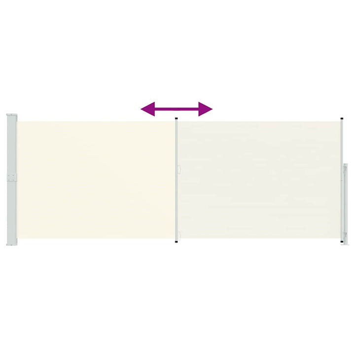 sammenrullelig sidemarkise til terrassen 180x500 cm cremefarvet