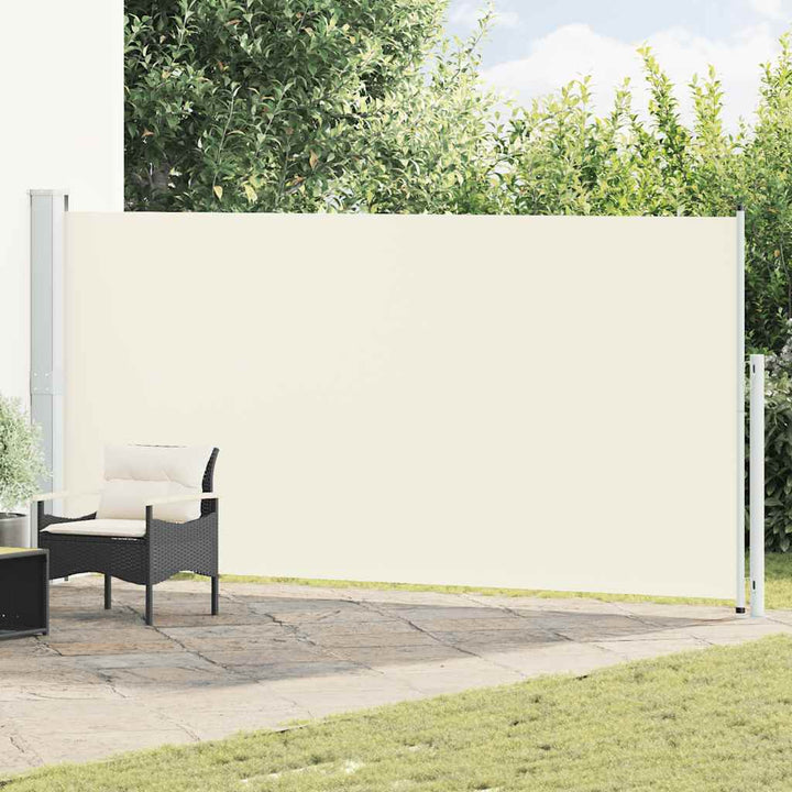 sammenrullelig sidemarkise til terrassen 180x500 cm cremefarvet