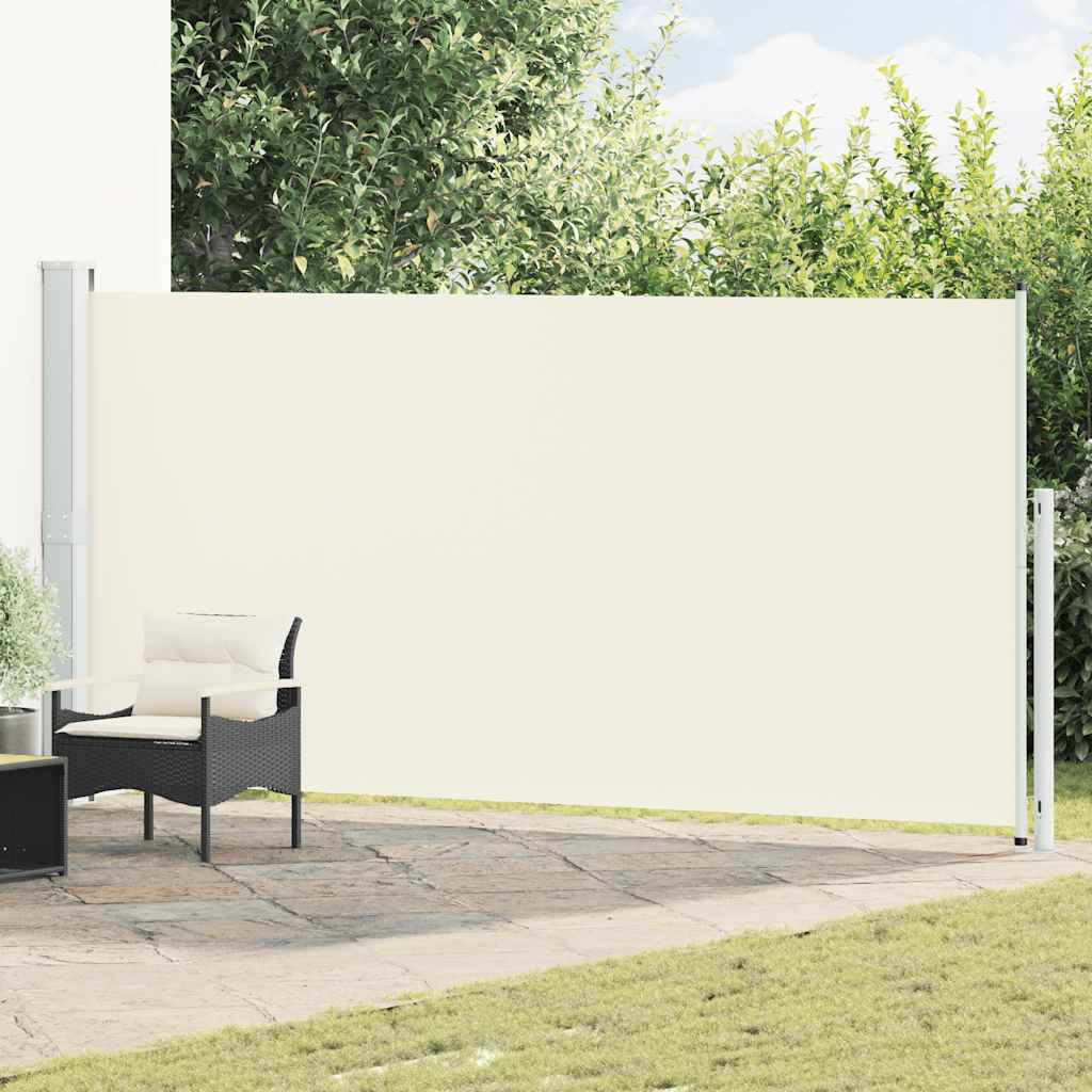 sammenrullelig sidemarkise til terrassen 180x500 cm cremefarvet