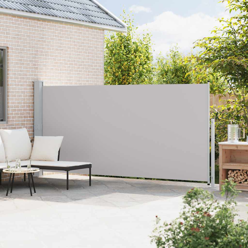 sammenrullelig sidemarkise til terrassen 180x500 cm grå