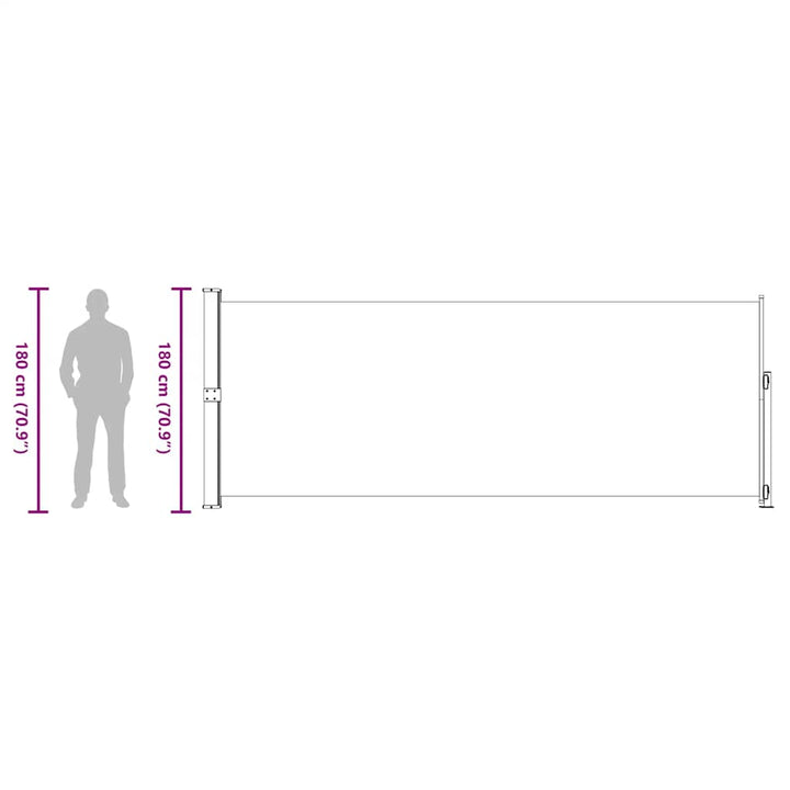 sammenrullelig sidemarkise til terrassen 180x500 cm grå