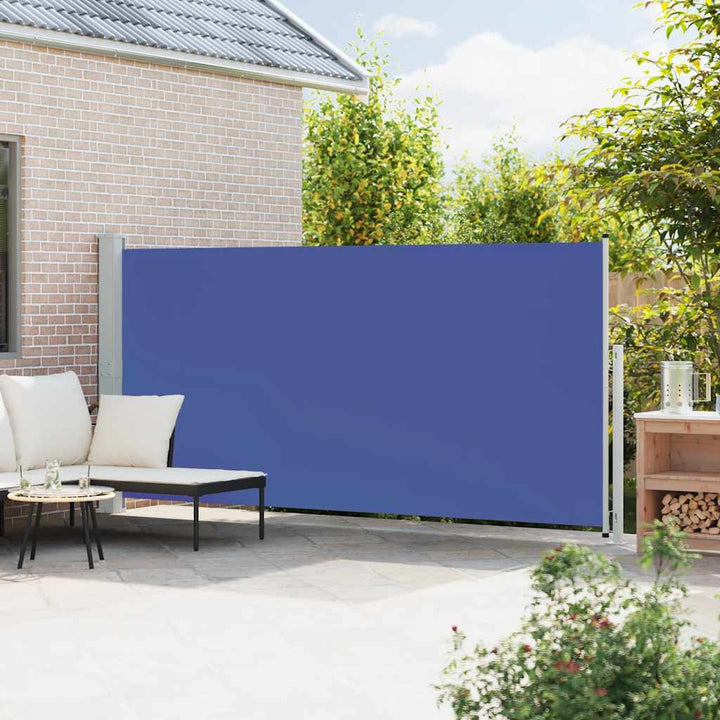 sammenrullelig sidemarkise til terrassen 180x500 cm blå
