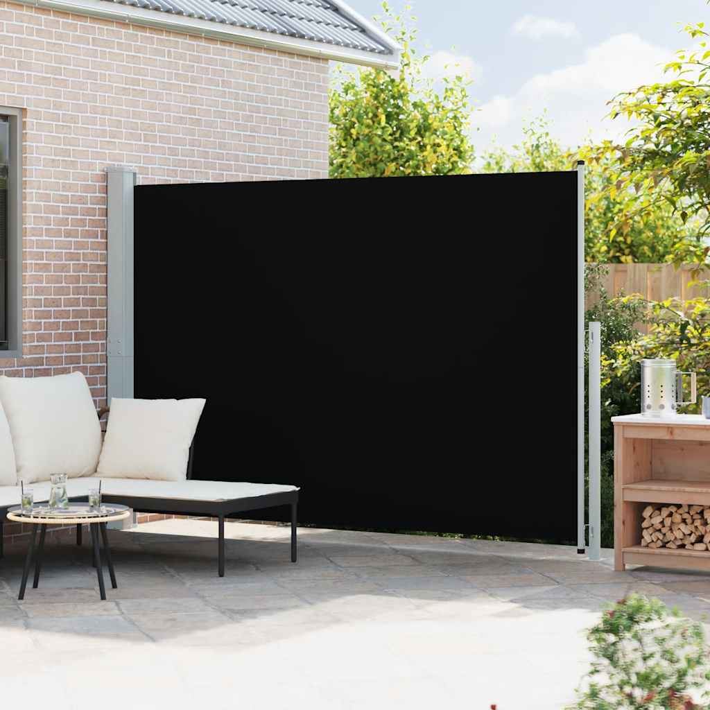 sammenrullelig sidemarkise til terrassen 200x300 cm sort