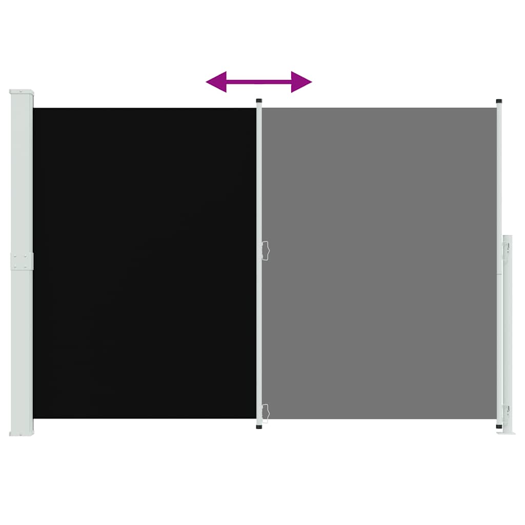 sammenrullelig sidemarkise til terrassen 200x300 cm sort