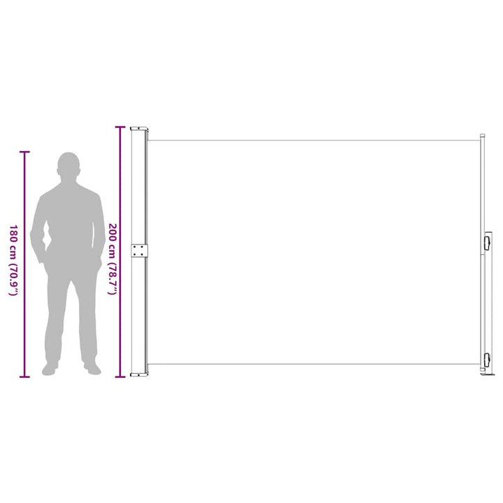 sammenrullelig sidemarkise til terrassen 200x300 cm sort