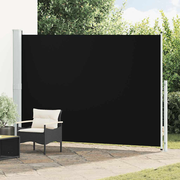 sammenrullelig sidemarkise til terrassen 200x300 cm sort