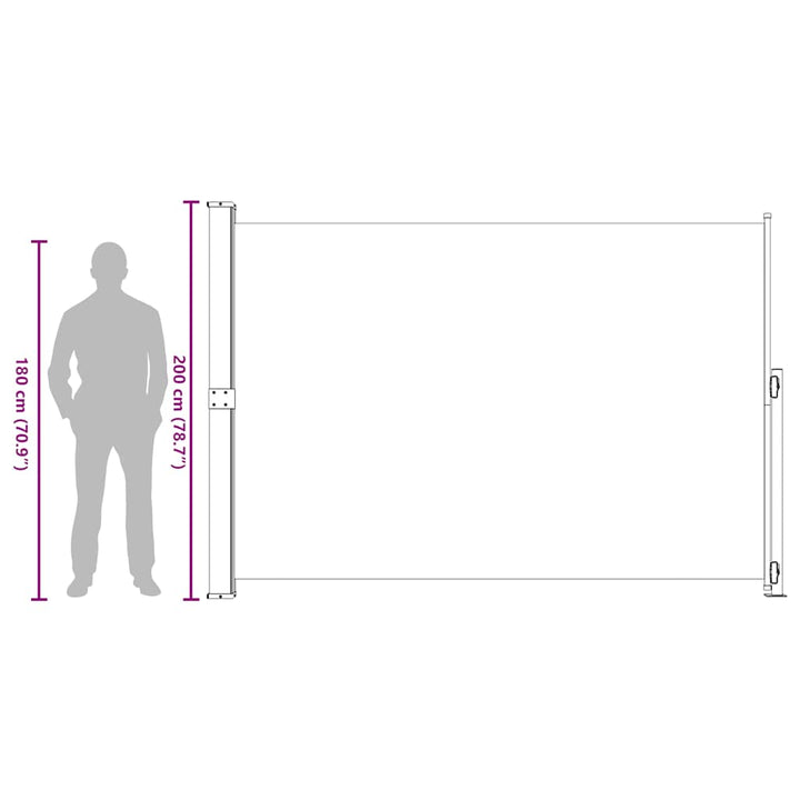sammenrullelig sidemarkise til terrassen 200x300 cm grå