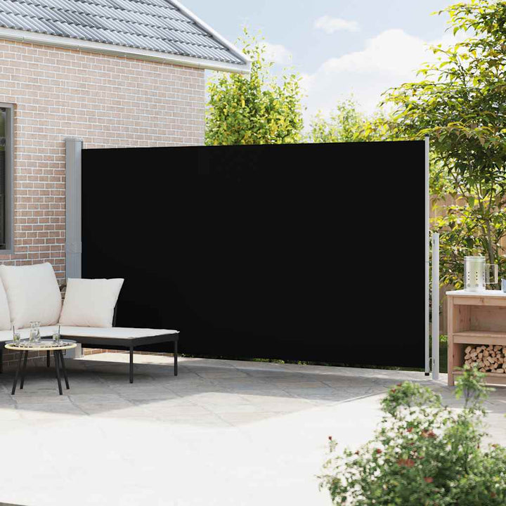 sammenrullelig sidemarkise til terrassen 200x500 cm sort