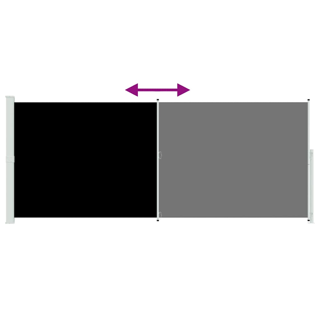 sammenrullelig sidemarkise til terrassen 200x500 cm sort