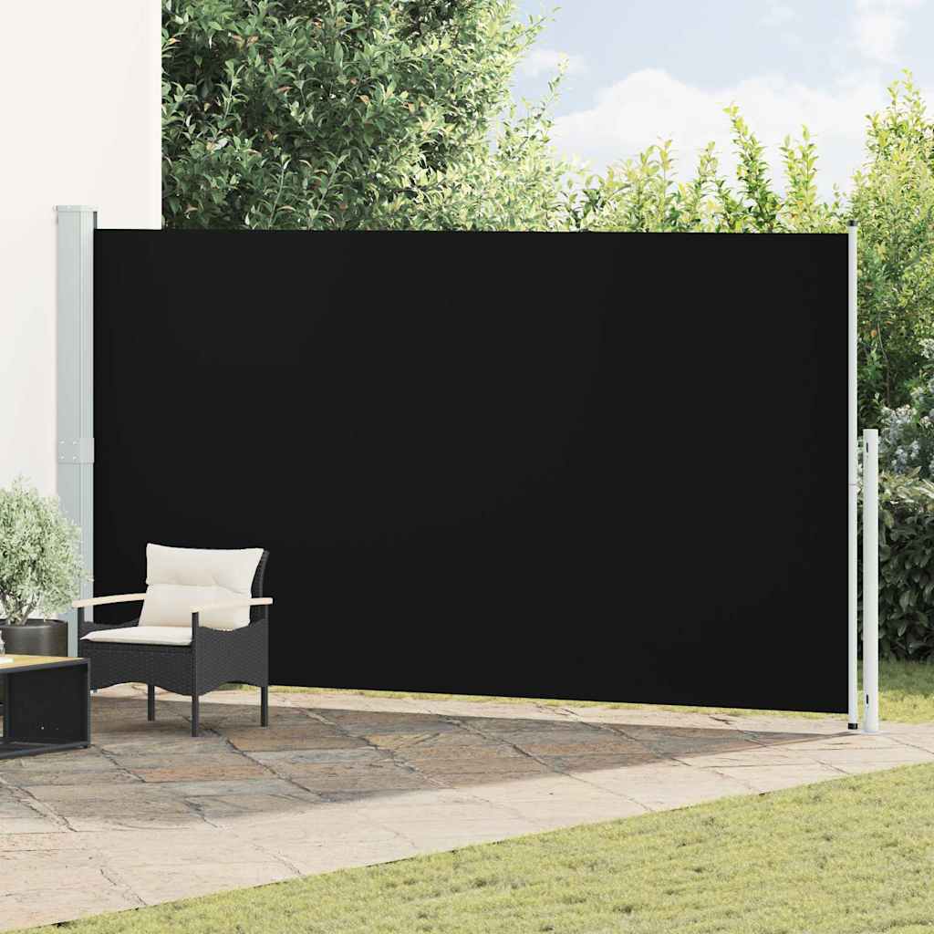 sammenrullelig sidemarkise til terrassen 200x500 cm sort