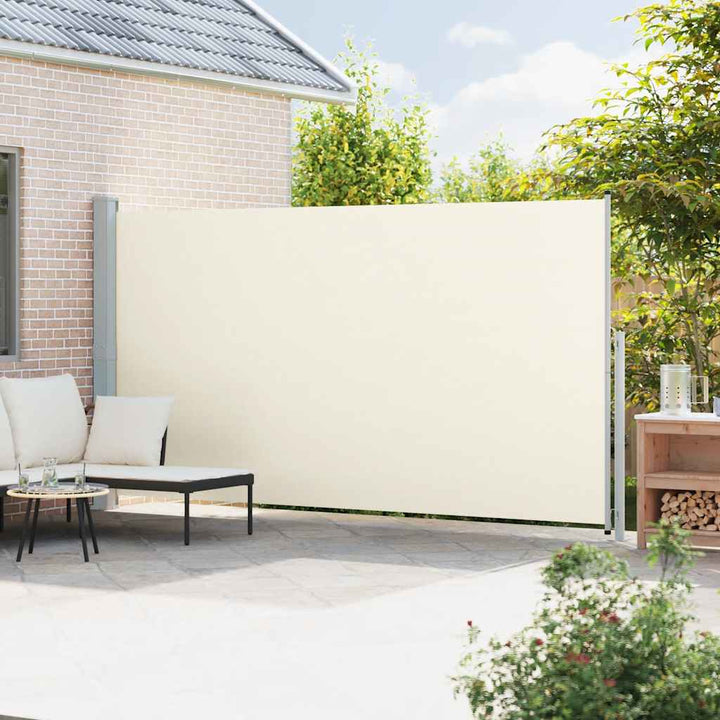 sammenrullelig sidemarkise til terrassen 200x500 cm cremefarvet